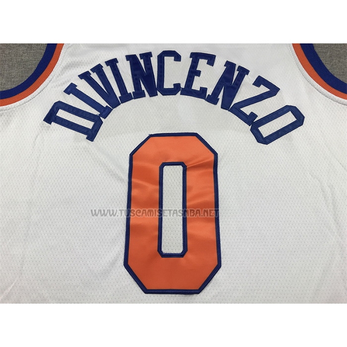 Camiseta Donte Divincenzo NO 0 New York Knicks Association Blanco